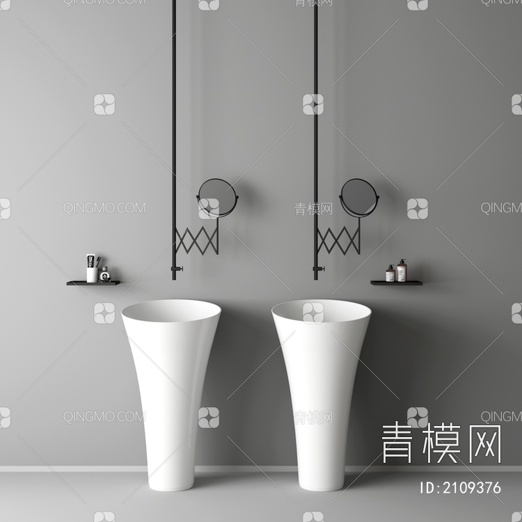 卫浴柜 浴室柜 洗手台3D模型下载【ID:2109376】