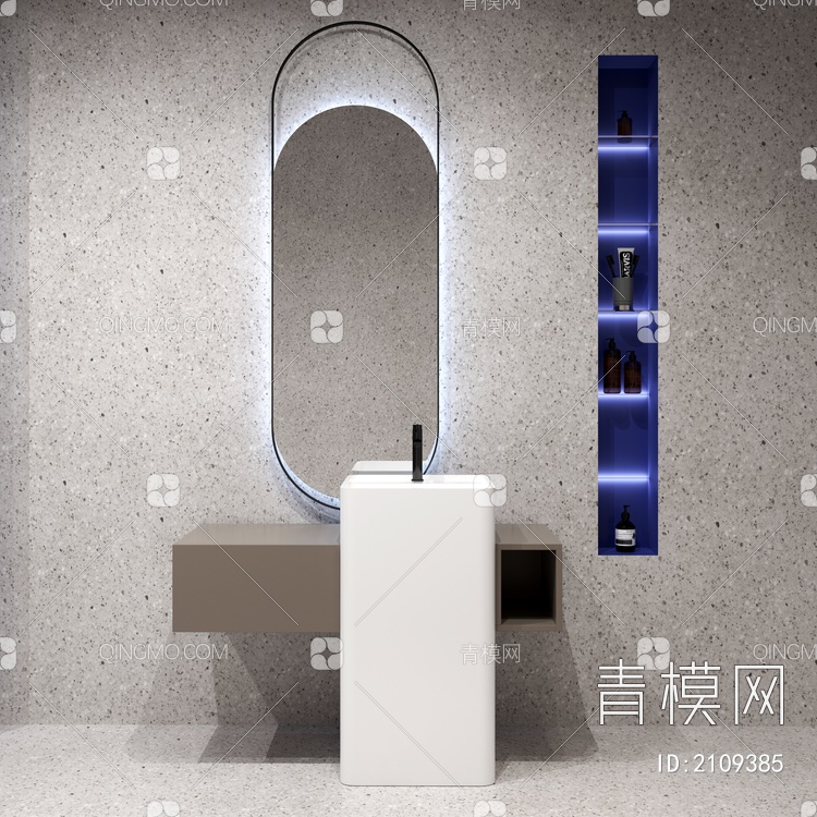 卫浴柜 浴室柜 洗手台3D模型下载【ID:2109385】