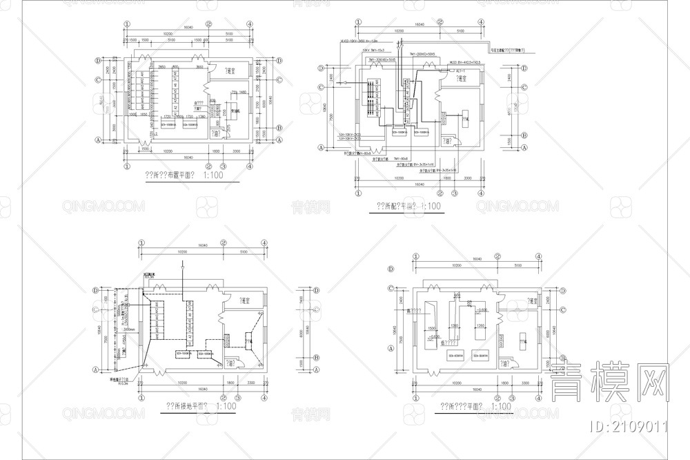 低压配电系统图变压器电柜控制接线原理图【ID:2109011】