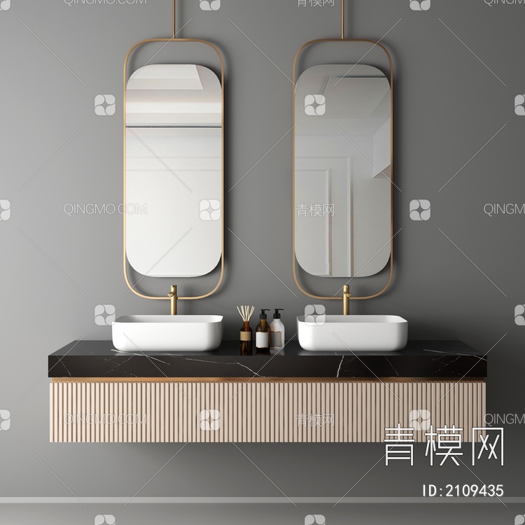 卫浴柜 浴室柜 洗手台3D模型下载【ID:2109435】