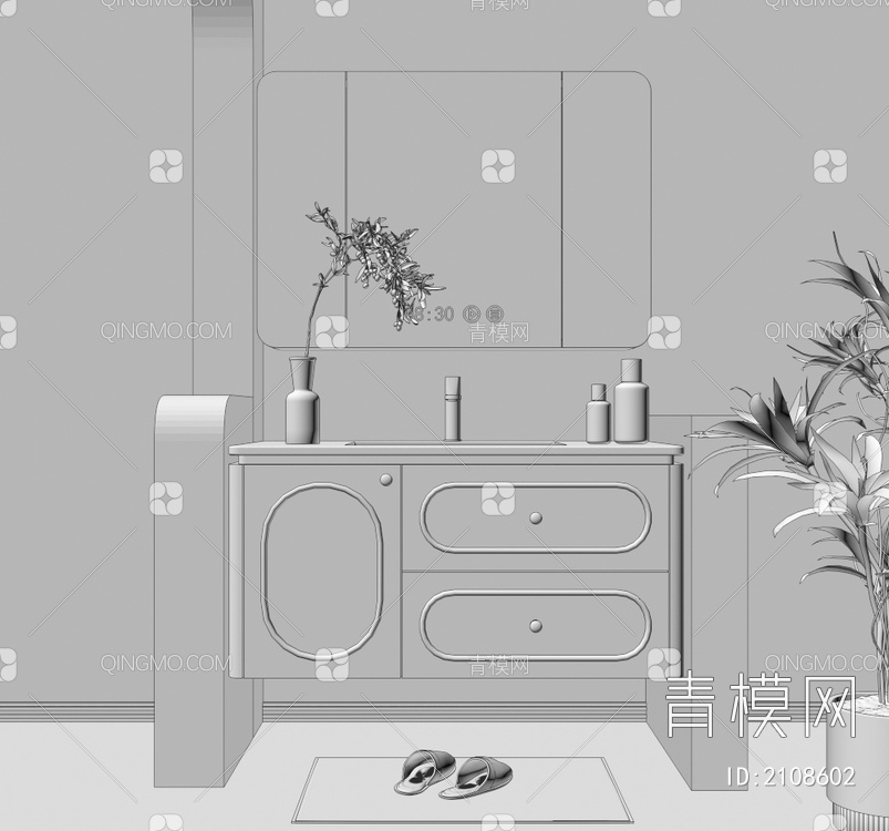 浴室柜3D模型下载【ID:2108602】