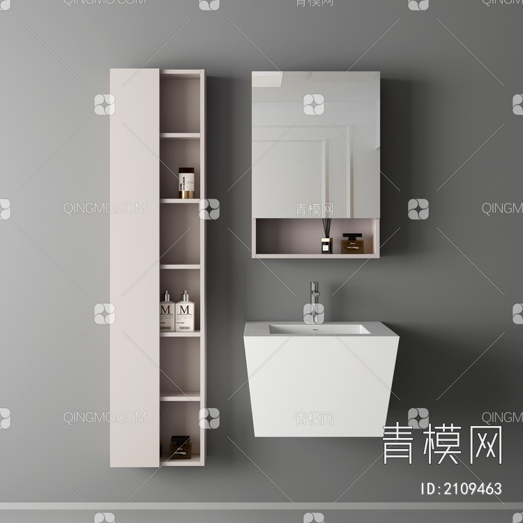卫浴柜 浴室柜 洗手台3D模型下载【ID:2109463】