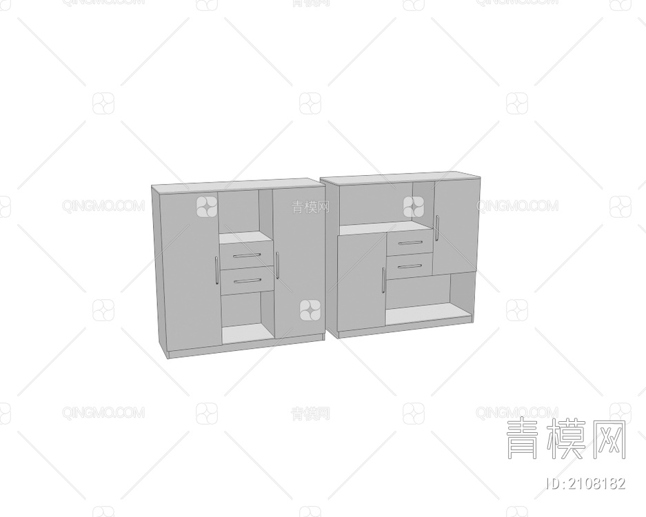 办公柜子 文件柜 柜子3D模型下载【ID:2108182】