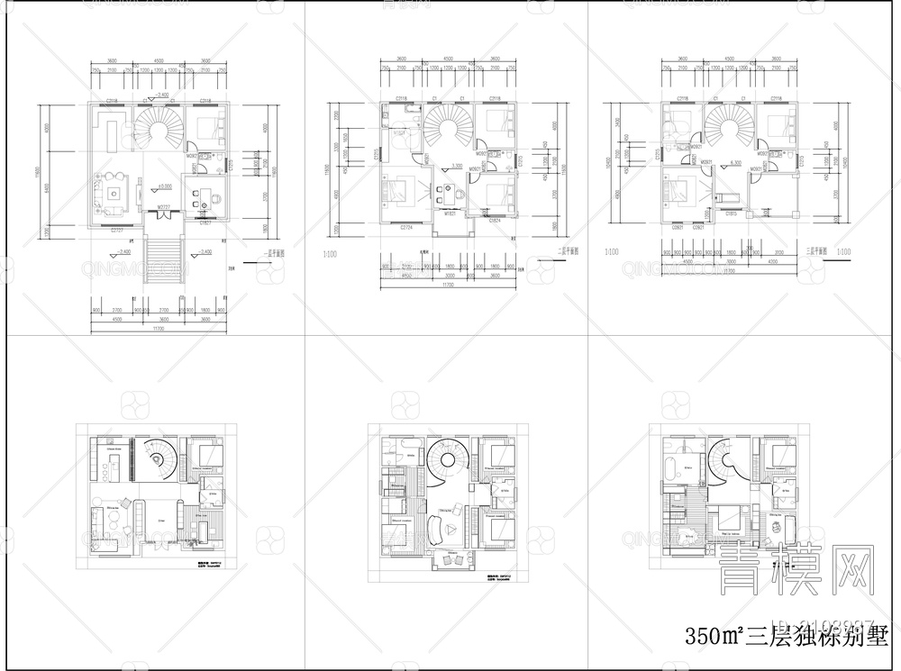 2024整理15套独栋别墅改造优化平面图【ID:2108987】