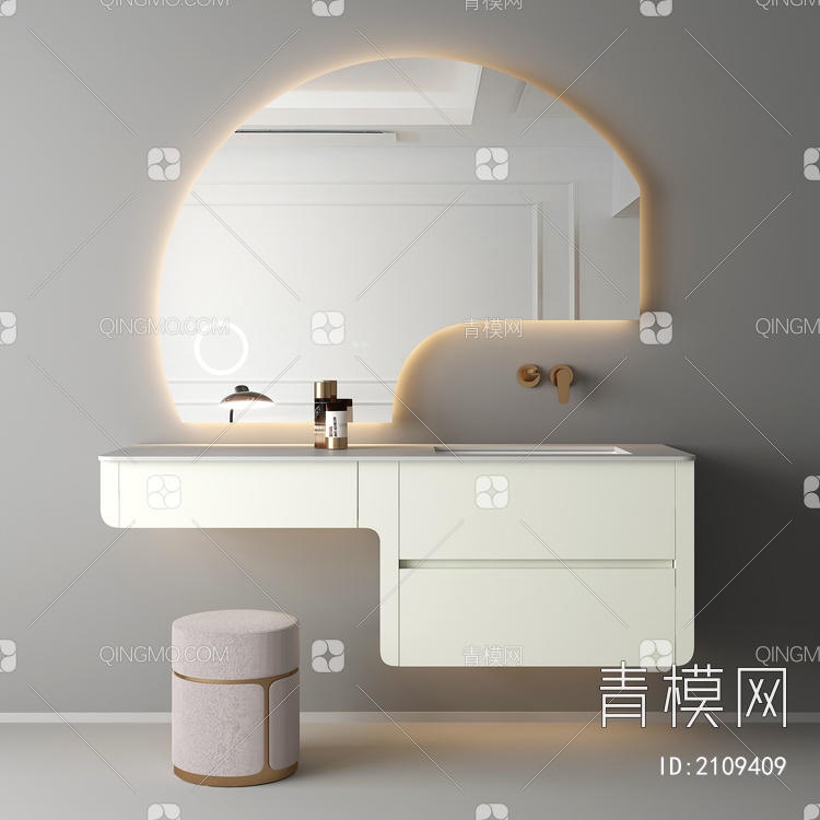 卫浴柜 浴室柜 洗手台3D模型下载【ID:2109409】