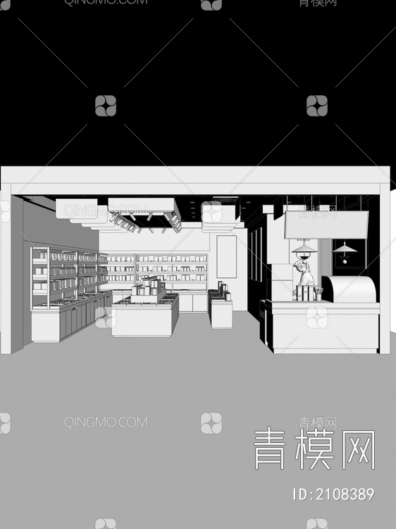 零食店 精品干果柜 展示柜3D模型下载【ID:2108389】