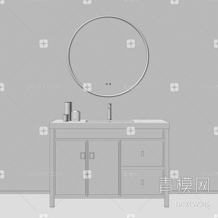卫浴柜 浴室柜 洗手台3D模型下载【ID:2109346】