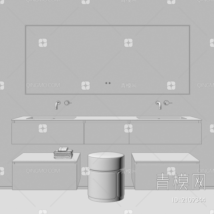 卫浴柜 浴室柜 洗手台3D模型下载【ID:2109344】