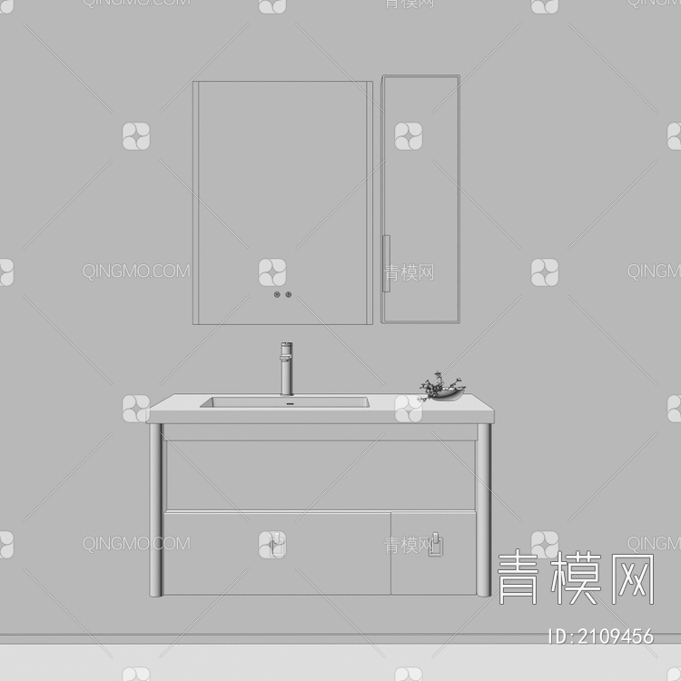 卫浴柜 浴室柜 洗手台3D模型下载【ID:2109456】