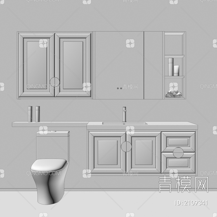 卫浴柜 浴室柜 洗手台3D模型下载【ID:2109341】