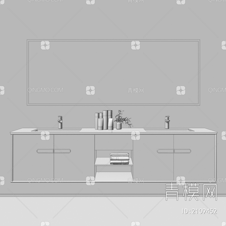 卫浴柜 浴室柜 洗手台3D模型下载【ID:2109452】