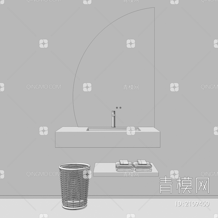 卫浴柜 浴室柜 洗手台3D模型下载【ID:2109450】