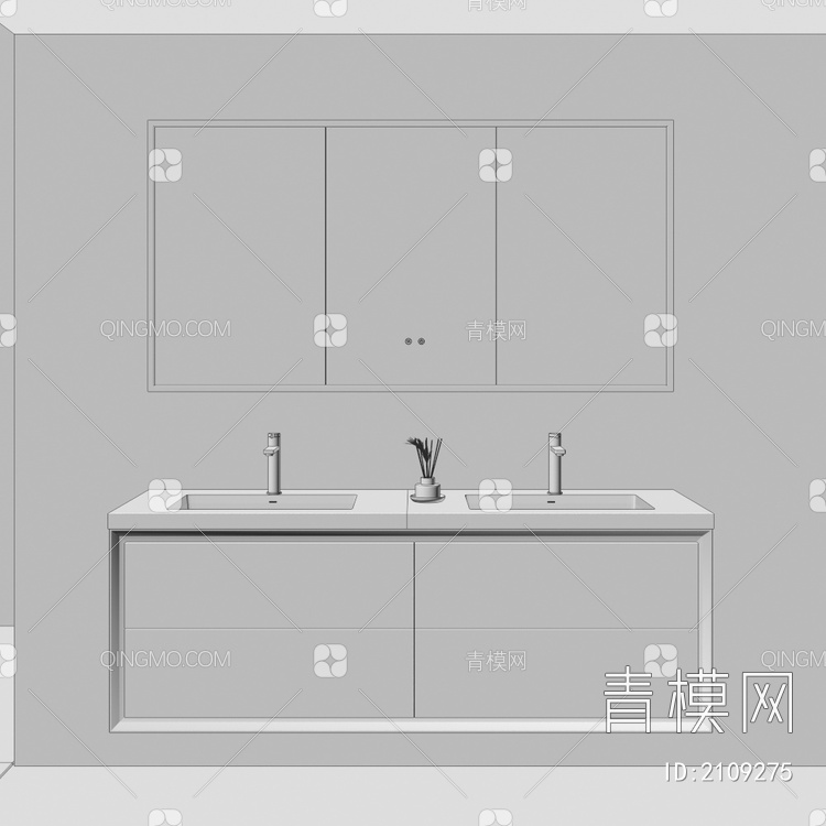 卫浴柜 浴室柜 洗手台3D模型下载【ID:2109275】