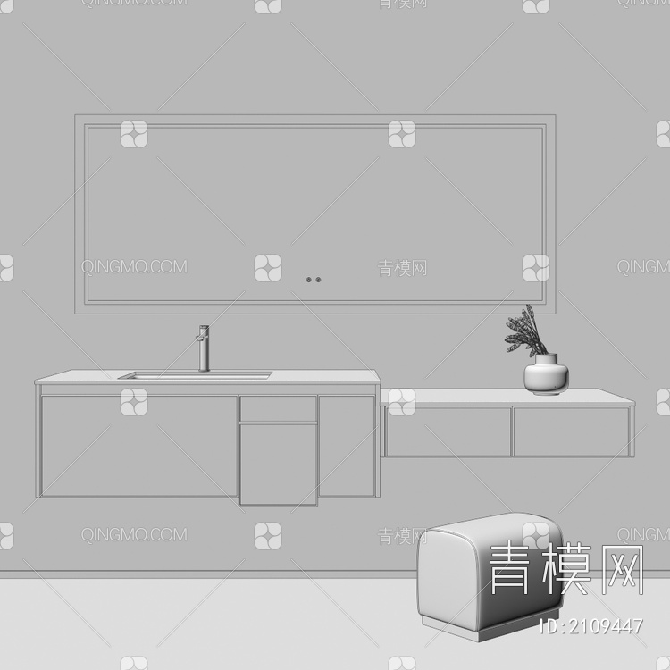 卫浴柜 浴室柜 洗手台3D模型下载【ID:2109447】