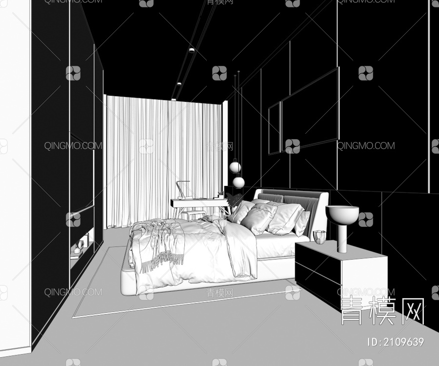 家居卧室3D模型下载【ID:2109639】