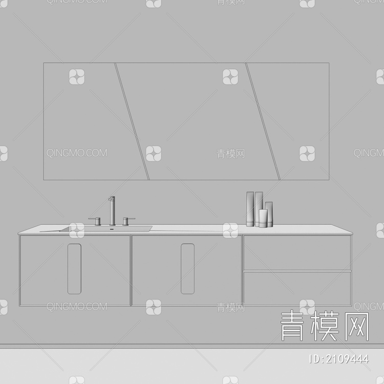 卫浴柜 浴室柜 洗手台3D模型下载【ID:2109444】