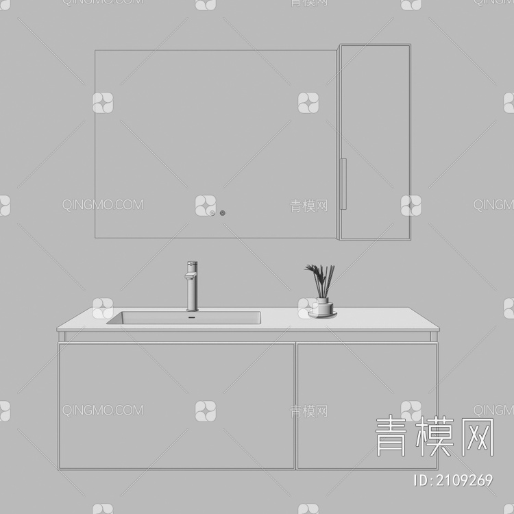 卫浴柜 浴室柜 洗手台3D模型下载【ID:2109269】