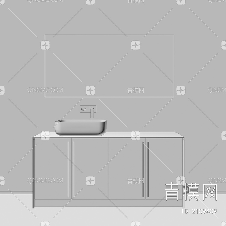 卫浴柜 浴室柜 洗手台3D模型下载【ID:2109439】