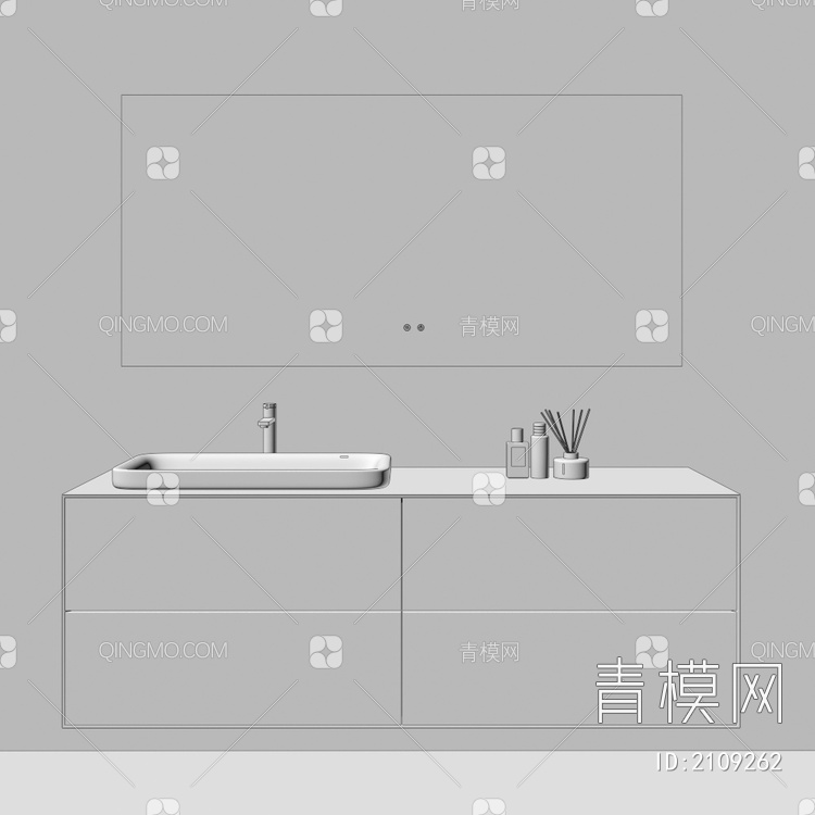 卫浴柜 浴室柜 洗手台3D模型下载【ID:2109262】
