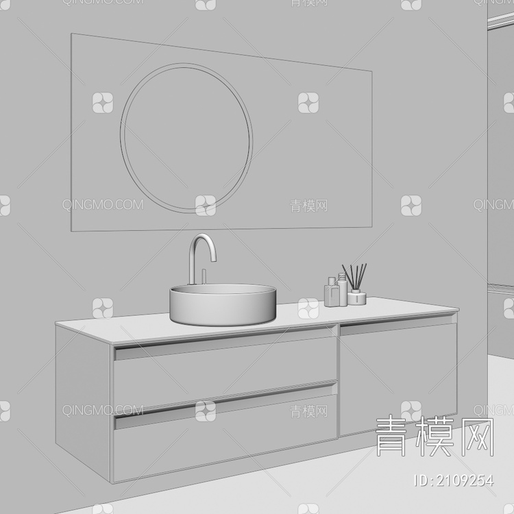 卫浴柜 浴室柜 洗手台3D模型下载【ID:2109254】