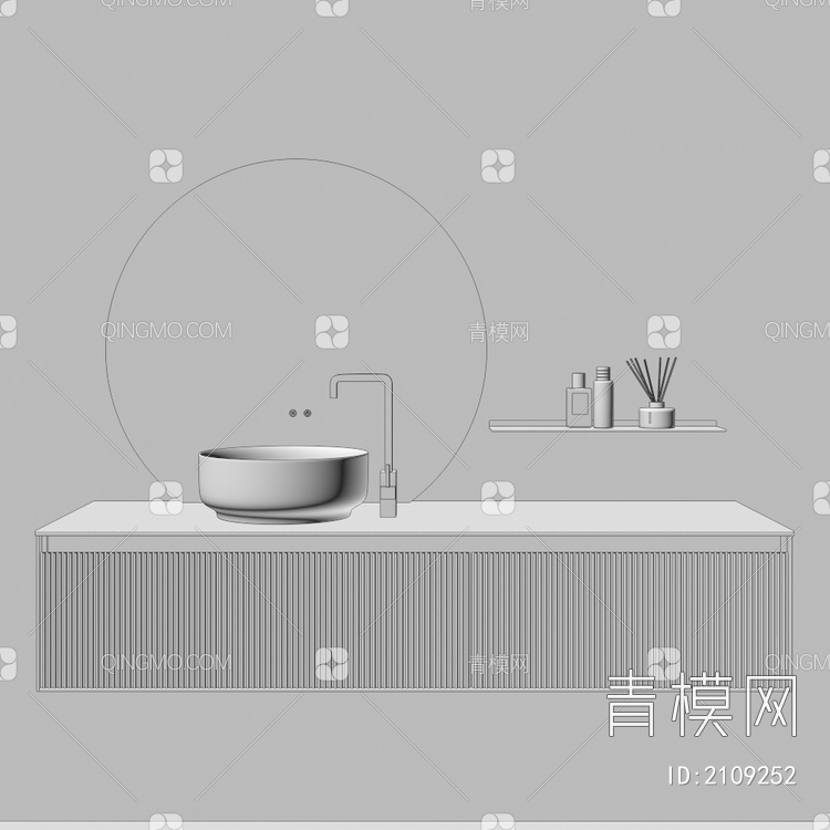 卫浴柜 浴室柜 洗手台3D模型下载【ID:2109252】