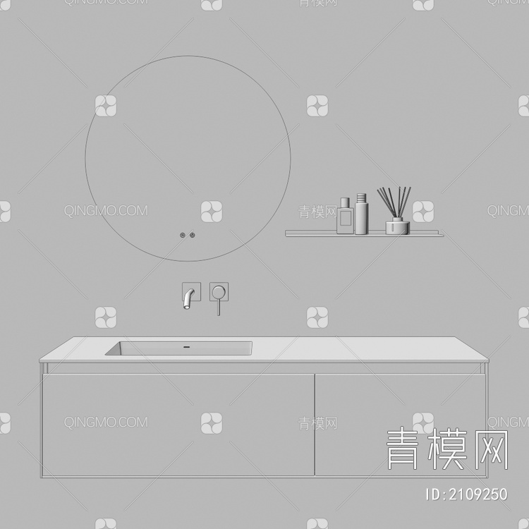 卫浴柜 浴室柜 洗手台3D模型下载【ID:2109250】