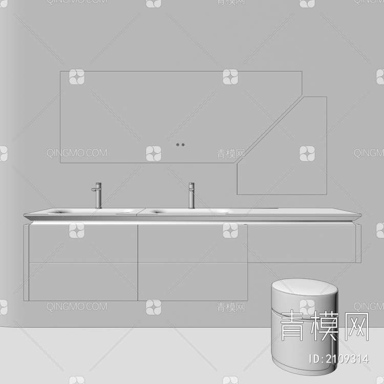 卫浴柜 浴室柜 洗手台3D模型下载【ID:2109314】