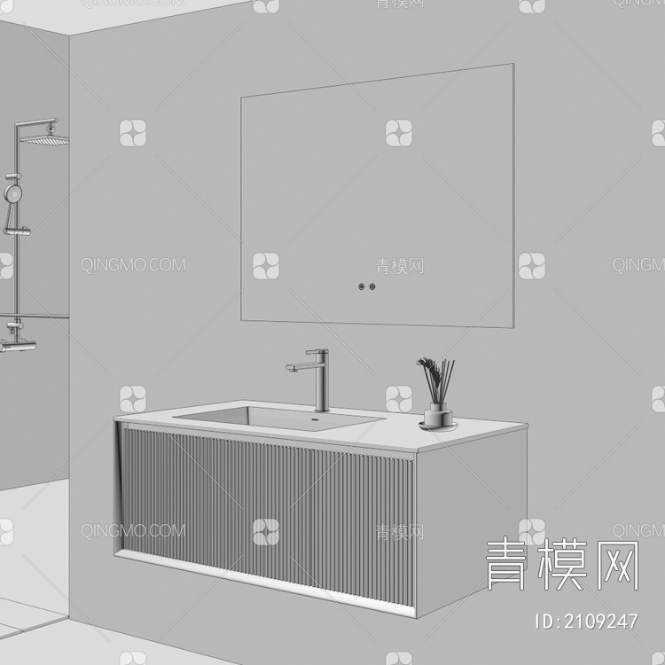 卫浴柜 浴室柜 洗手台3D模型下载【ID:2109247】
