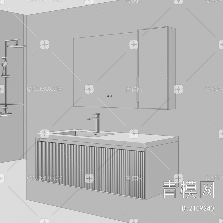 卫浴柜 浴室柜 洗手台3D模型下载【ID:2109240】