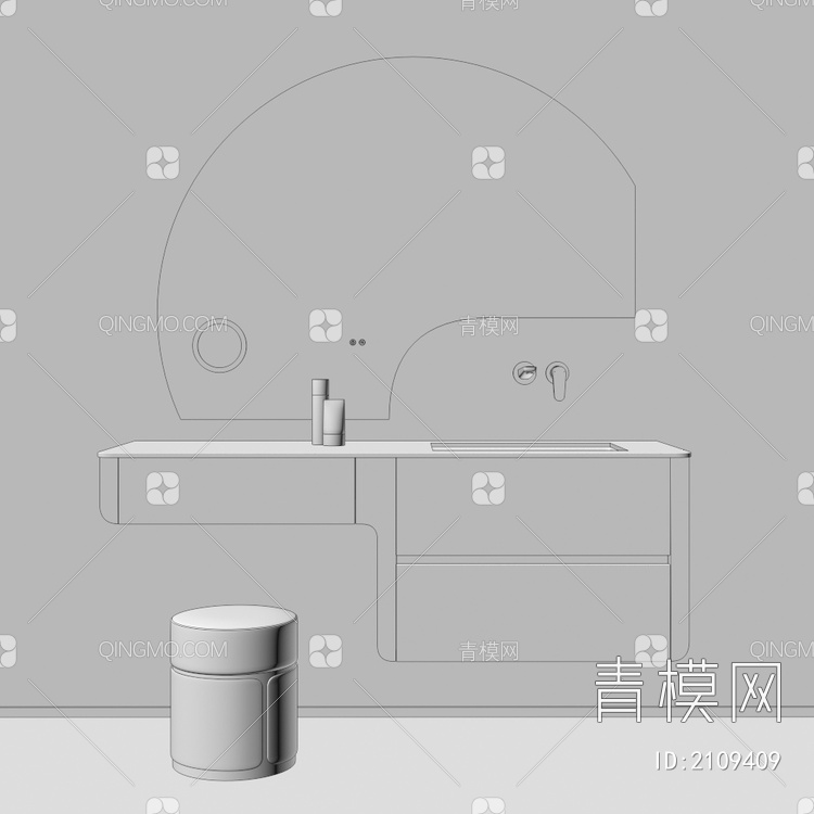 卫浴柜 浴室柜 洗手台3D模型下载【ID:2109409】