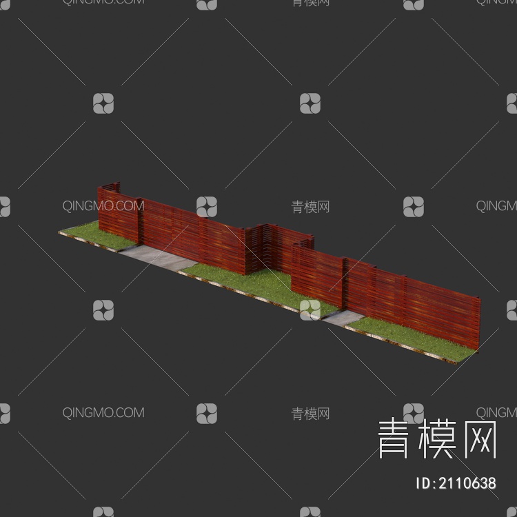 别墅花园庭院 木制护栏围栏3D模型下载【ID:2110638】