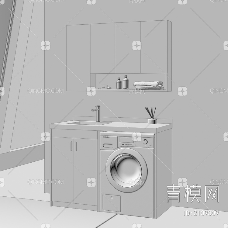 卫浴柜 浴室柜 洗手台3D模型下载【ID:2109309】