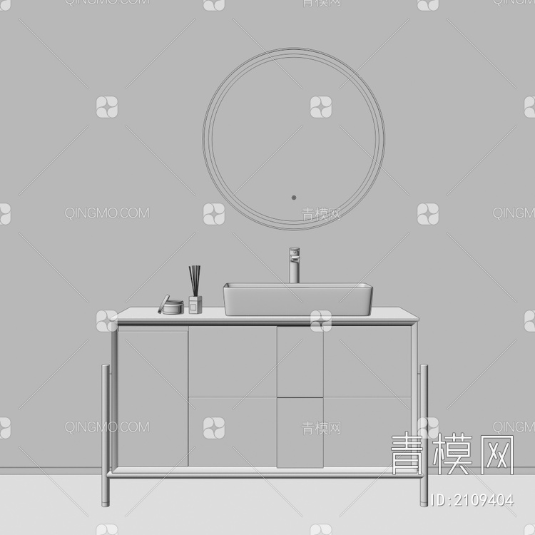 卫浴柜 浴室柜 洗手台3D模型下载【ID:2109404】