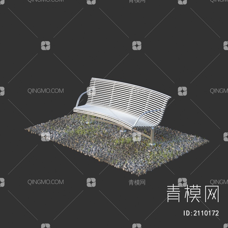 广场公园户外座椅 草坪3D模型下载【ID:2110172】