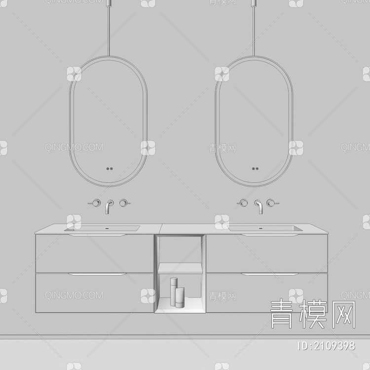 卫浴柜 浴室柜 洗手台3D模型下载【ID:2109398】