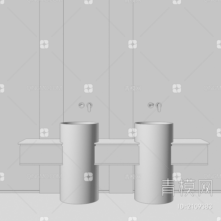 卫浴柜 浴室柜 洗手台3D模型下载【ID:2109383】