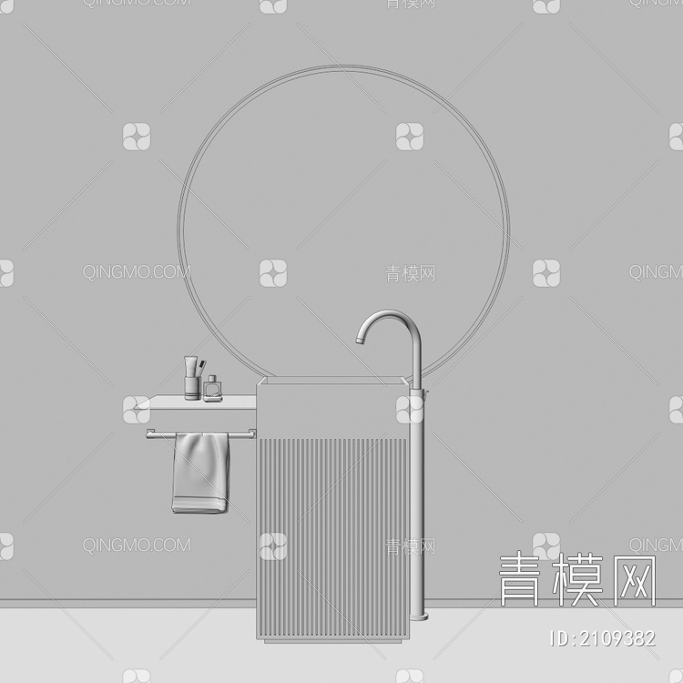 卫浴柜 浴室柜 洗手台3D模型下载【ID:2109382】