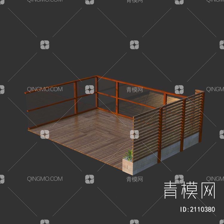 花园庭院阳台 护栏围栏地板3D模型下载【ID:2110380】