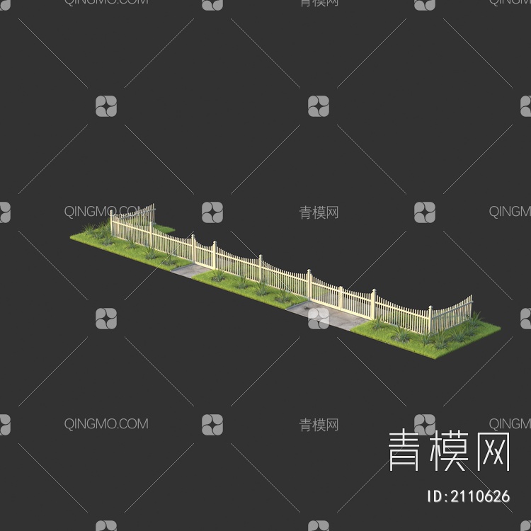 别墅花园庭院围墙砖墙 护栏围栏3D模型下载【ID:2110626】