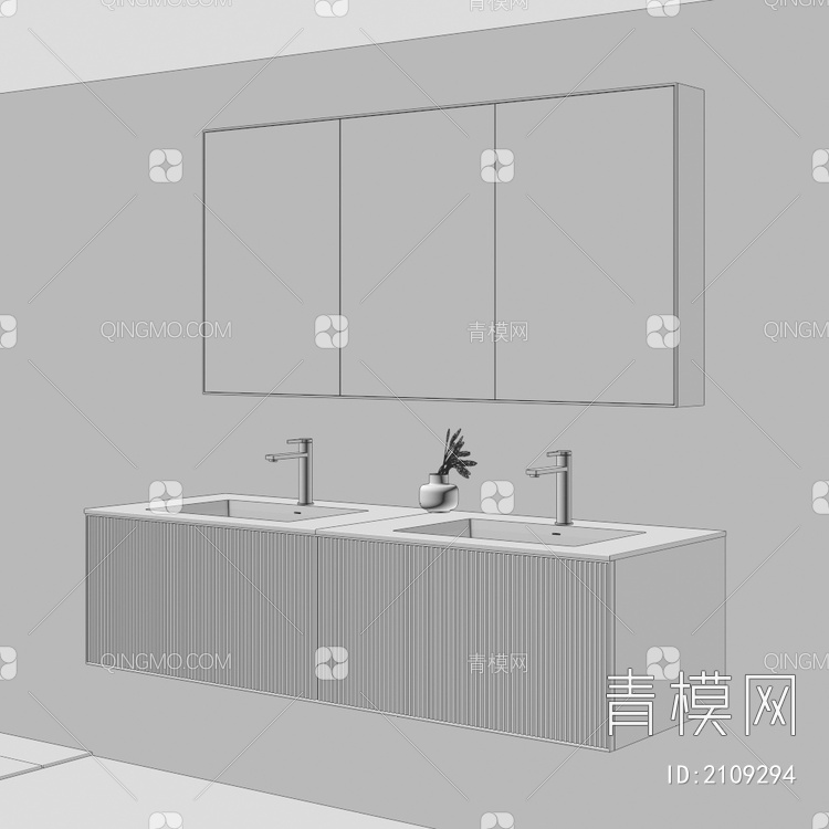 卫浴柜 浴室柜 洗手台3D模型下载【ID:2109294】