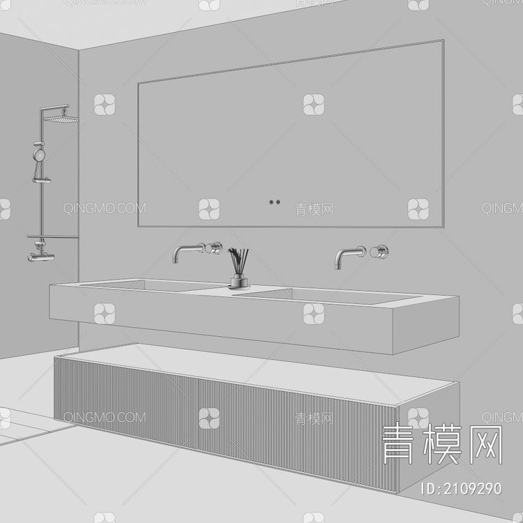 卫浴柜 浴室柜 洗手台3D模型下载【ID:2109290】