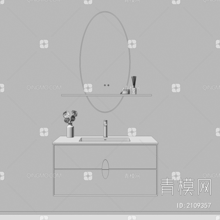 卫浴柜 浴室柜 洗手台3D模型下载【ID:2109357】