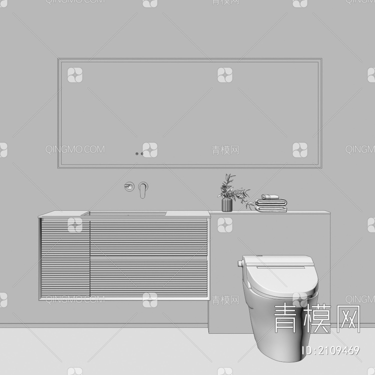 卫浴柜 浴室柜 洗手台3D模型下载【ID:2109469】