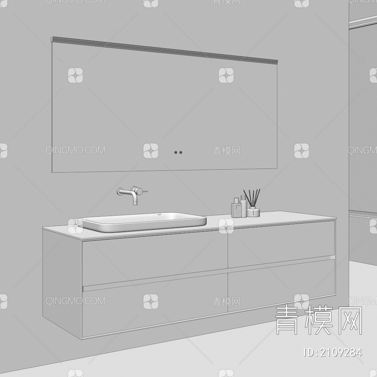 卫浴柜 浴室柜 洗手台3D模型下载【ID:2109284】