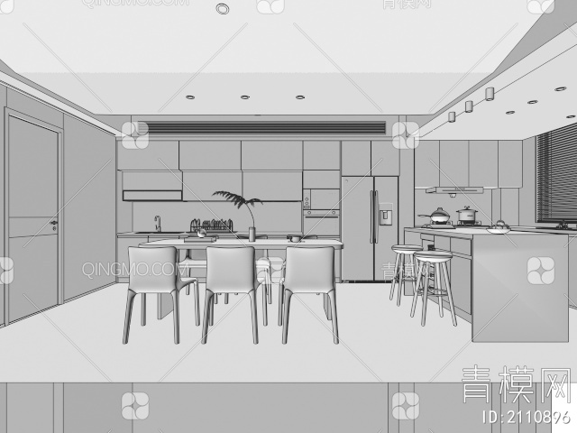 餐厅，厨房，餐厨3D模型下载【ID:2110896】