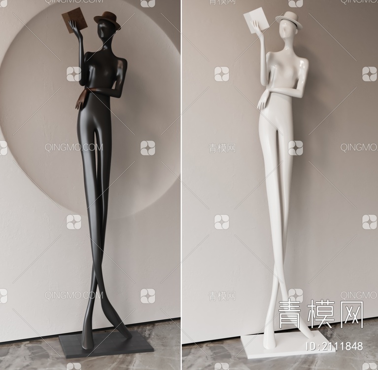 人物雕塑装置3D模型下载【ID:2111848】