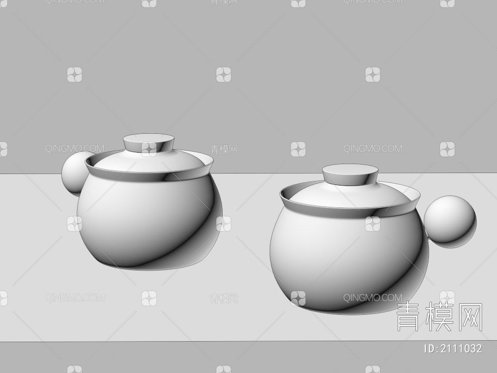茶具，陶瓷器具，煮茶壶3D模型下载【ID:2111032】