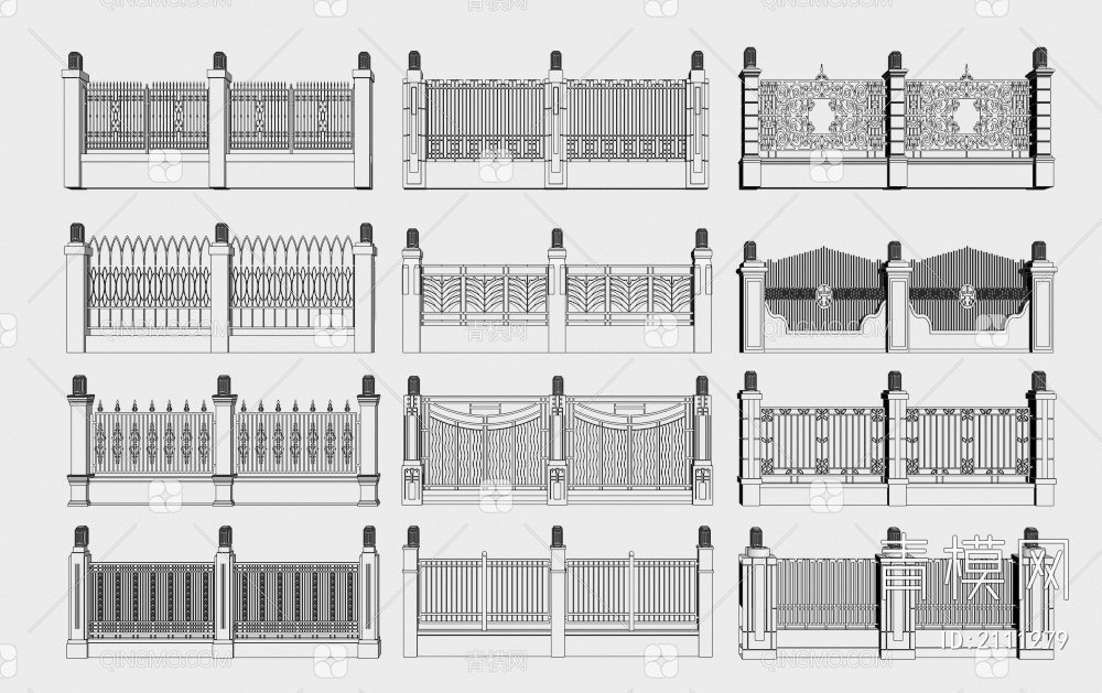 护栏围栏3D模型下载【ID:2111279】