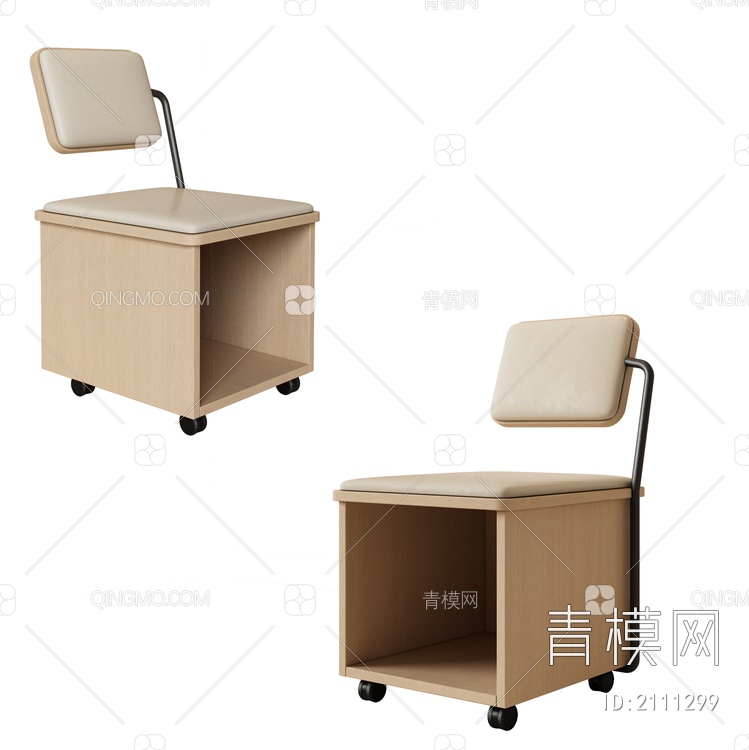 单椅 休闲椅 可移动座椅3D模型下载【ID:2111299】