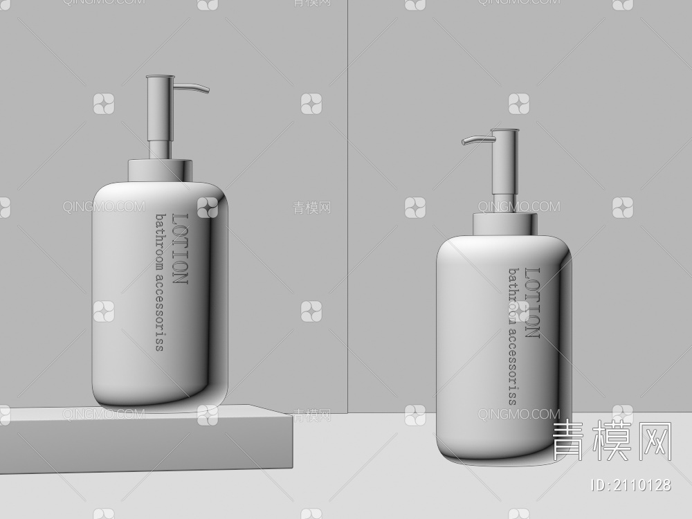 皂液器，厨卫用品，洗发水，沐浴露，洗手液3D模型下载【ID:2110128】